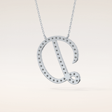 0.435 TCW Round Cut Moissanite D Initial Pendant Necklace