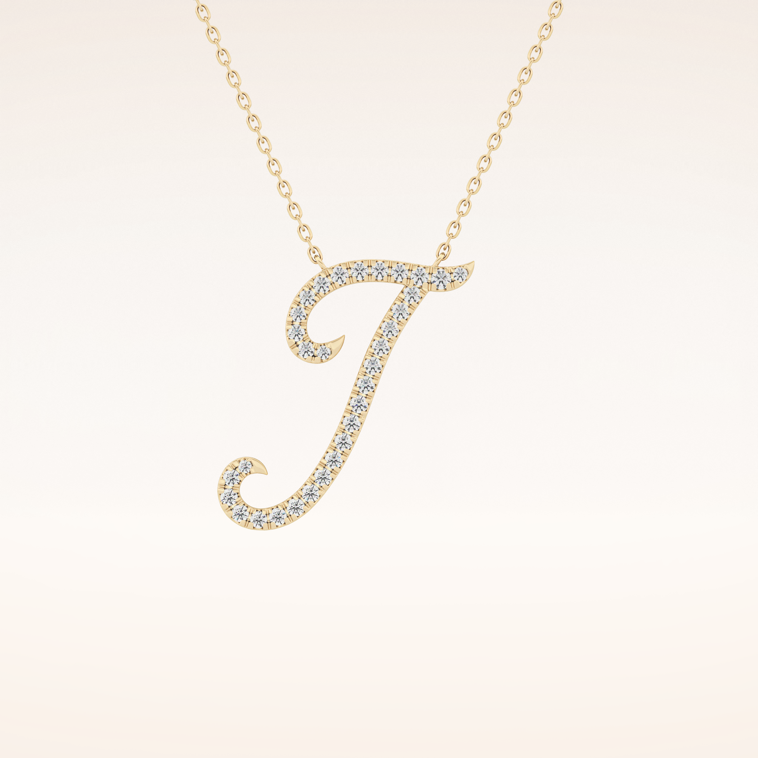 0.189 TCW Round Cut Moissanite J Initial Pendant Necklace