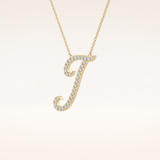 0.189 TCW Round Cut Moissanite J Initial Pendant Necklace