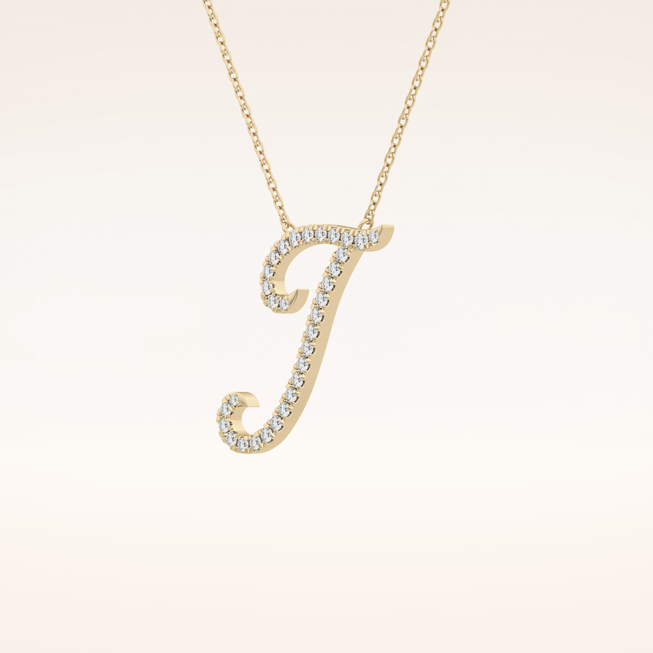 0.189 TCW Round Cut Moissanite J Initial Pendant Necklace