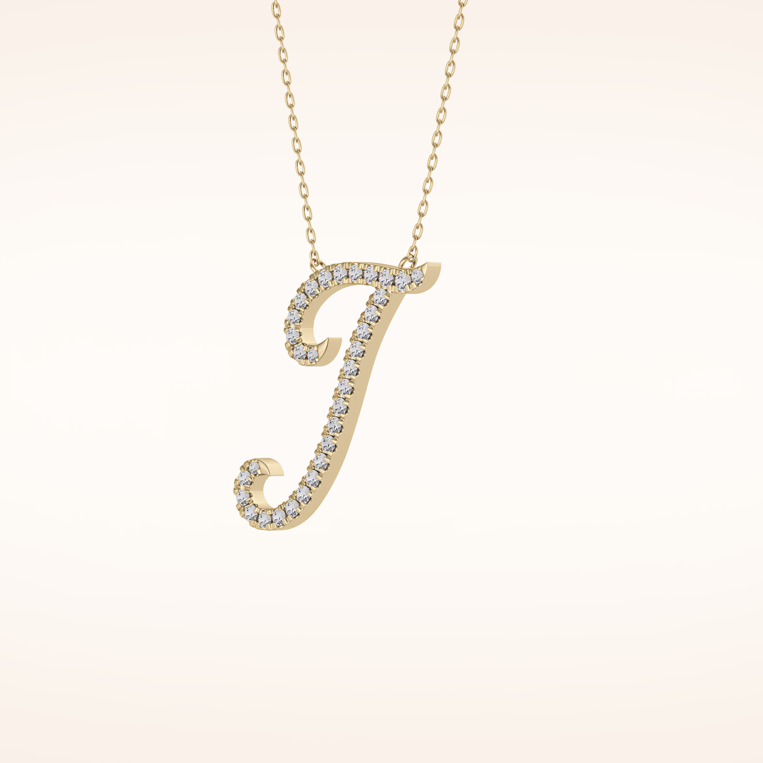 0.189 TCW Round Cut Moissanite J Initial Pendant Necklace