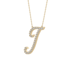 0.189 TCW Round Lab Grown Diamond J Initial Necklace