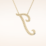 0.189 TCW Round Cut Moissanite J Initial Pendant Necklace