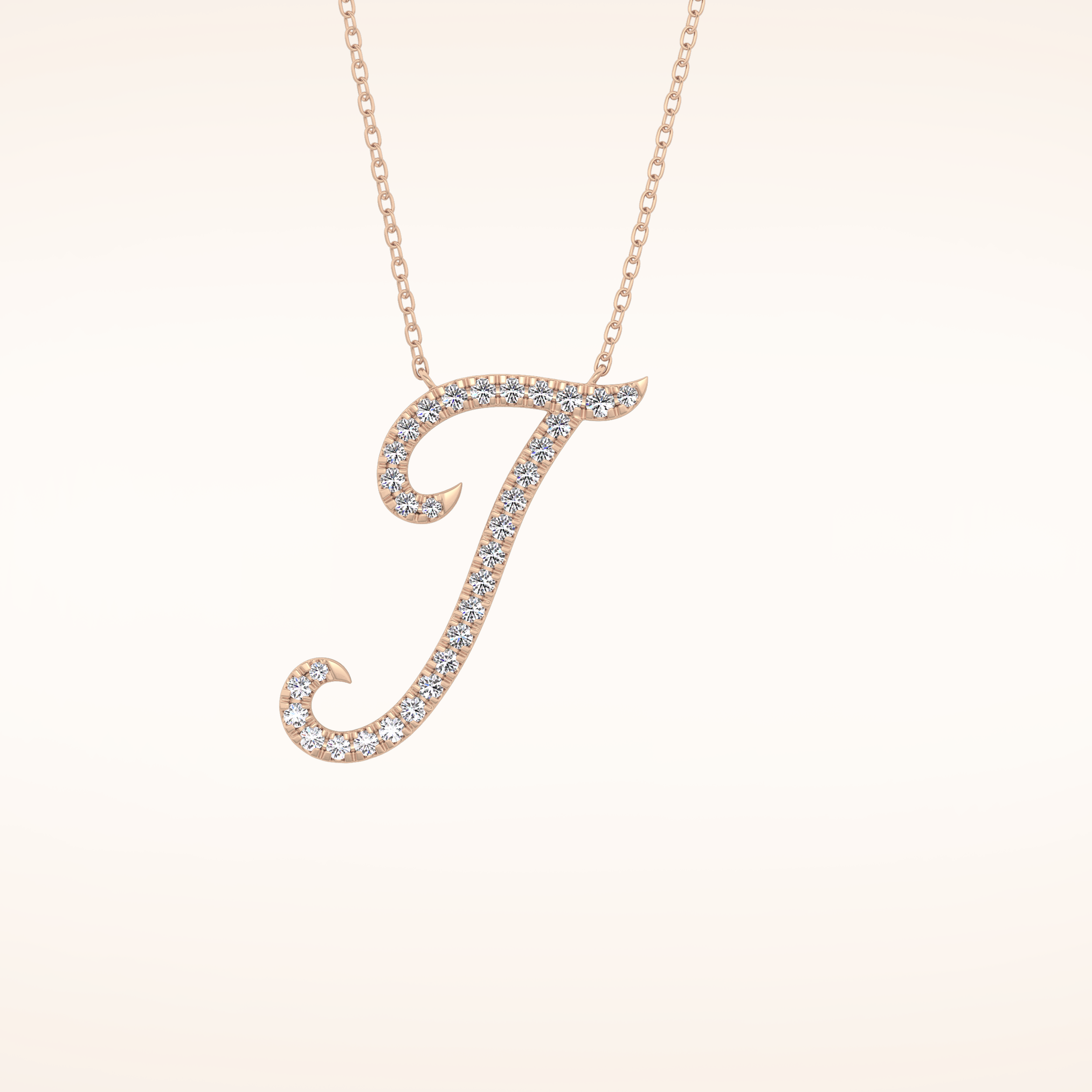 0.189 TCW Round Cut Moissanite J Initial Pendant Necklace