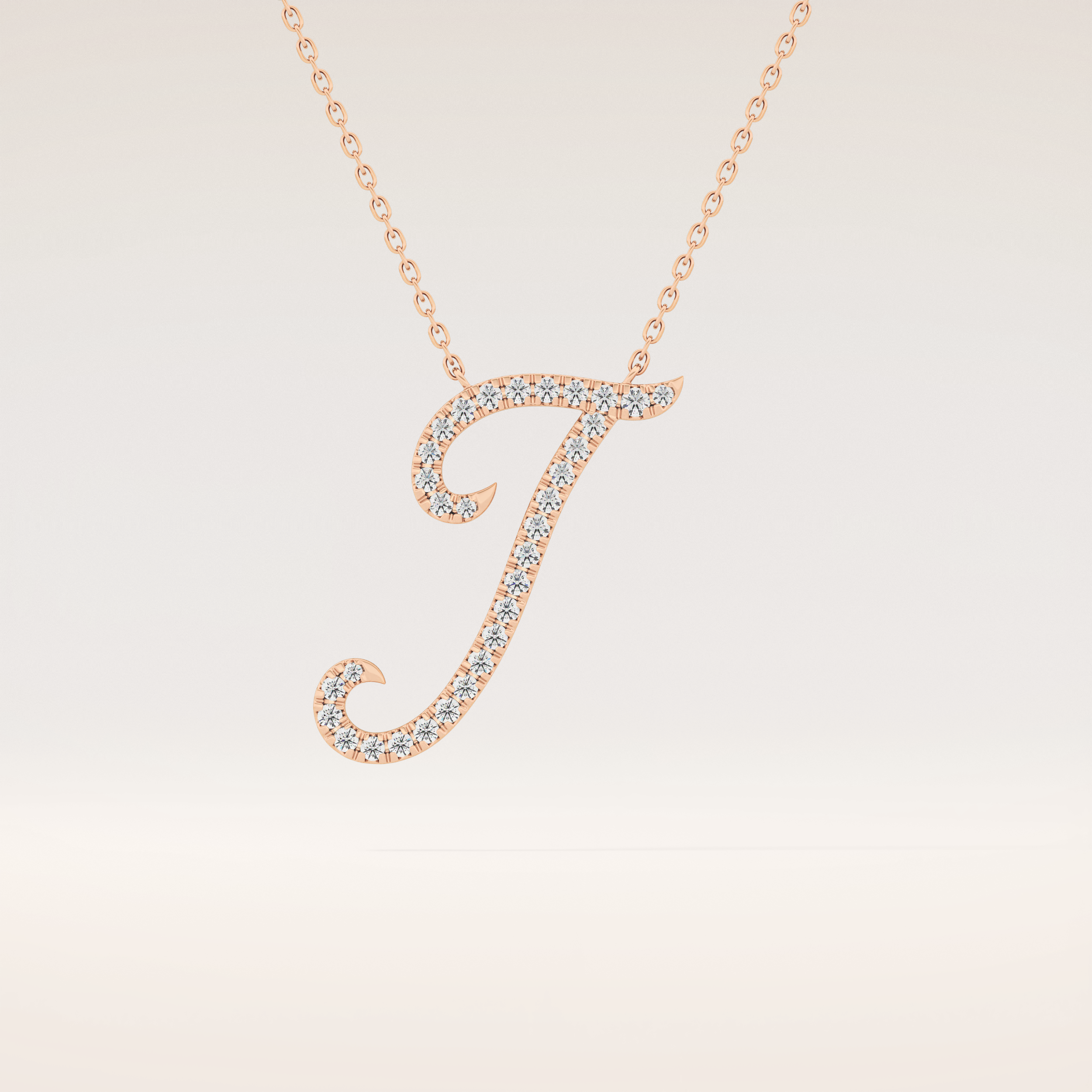 0.189 TCW Round Cut Moissanite J Initial Pendant Necklace