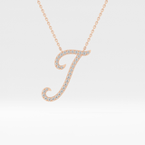 0.189 TCW Round Lab Grown Diamond J Initial Necklace