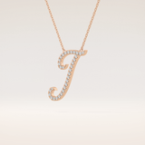 0.189 TCW Round Cut Moissanite J Initial Pendant Necklace