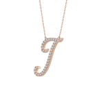 0.189 TCW Round Lab Grown Diamond J Initial Necklace