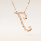 0.189 TCW Round Cut Moissanite J Initial Pendant Necklace