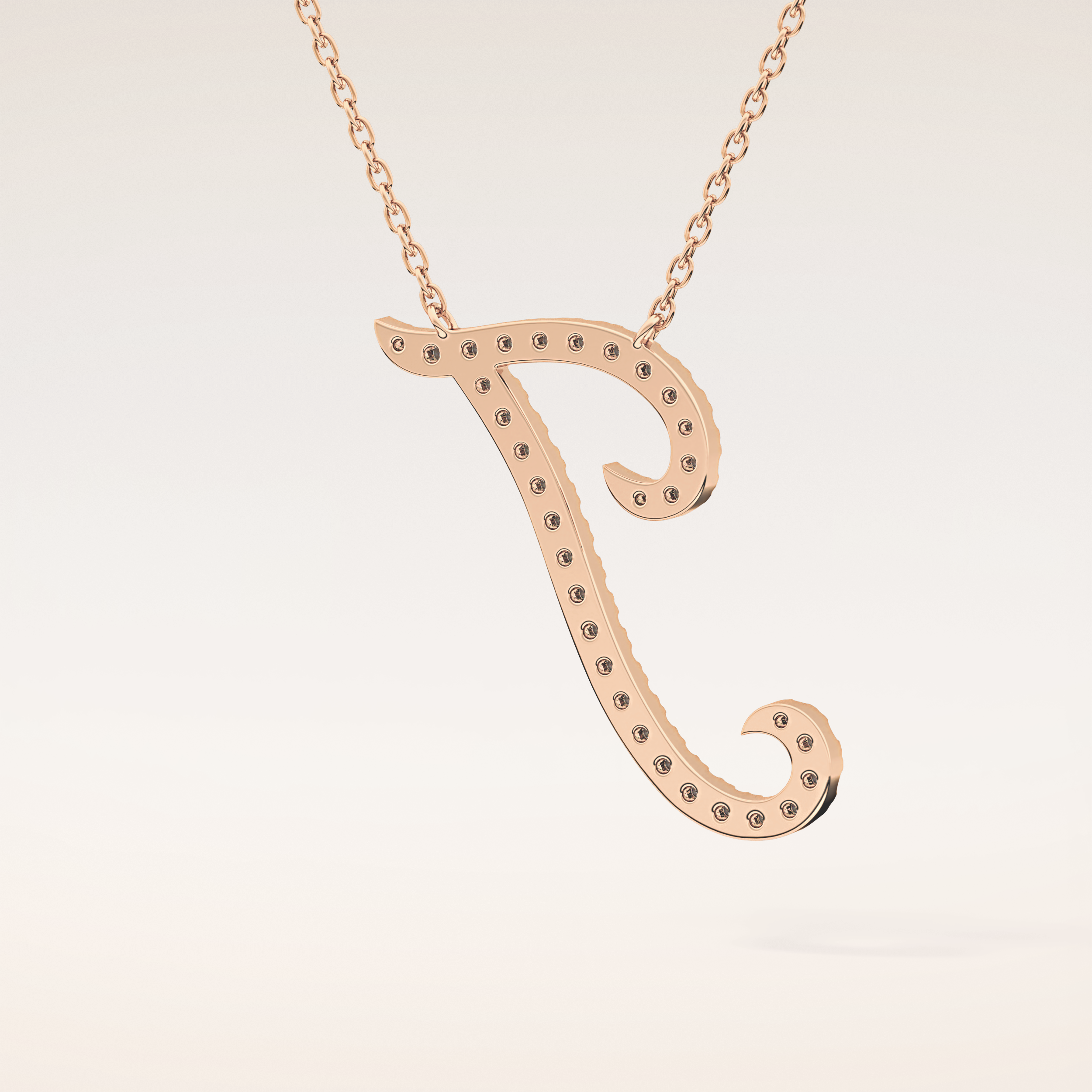0.189 TCW Round Cut Moissanite J Initial Pendant Necklace