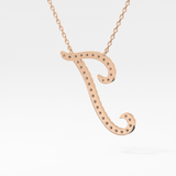 0.189 TCW Round Lab Grown Diamond J Initial Necklace
