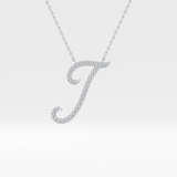 0.189 TCW Round Lab Grown Diamond J Initial Necklace