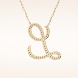 0.198 TCW Round Cut Moissanite L Initial Pendant Necklace