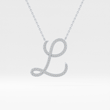 0.198 TCW Round Lab Grown Diamond L Initial Necklace