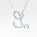0.198 TCW Round Lab Grown Diamond L Initial Necklace