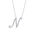 0.099 TCW Round Lab Grown Diamond N Initial Necklace