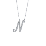0.099 TCW Round Lab Grown Diamond N Initial Necklace