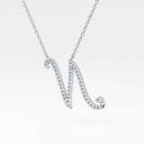0.099 TCW Round Lab Grown Diamond N Initial Necklace