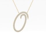 0.473 TCW Round Lab Grown Diamond O Initial Necklace