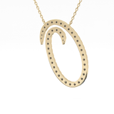 0.473 TCW Round Lab Grown Diamond O Initial Necklace