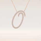 0.473 TCW Round Cut Moissanite O Initial Pendant Necklace