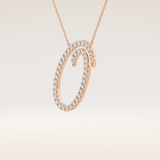 0.473 TCW Round Cut Moissanite O Initial Pendant Necklace