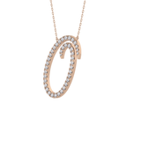 0.473 TCW Round Lab Grown Diamond O Initial Necklace