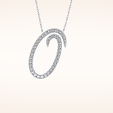 0.473 TCW Round Cut Moissanite O Initial Pendant Necklace