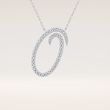 0.473 TCW Round Cut Moissanite O Initial Pendant Necklace