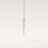 0.138 TCW Round Cut Moissanite P Initial Pendant Necklace