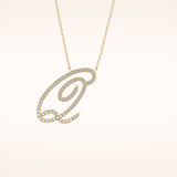 0.187 TCW Round Cut Moissanite Q Initial Pendant Necklace
