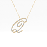 0.187 TCW Round Lab Grown Diamond Q Initial Necklace