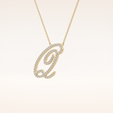 0.187 TCW Round Cut Moissanite Q Initial Pendant Necklace