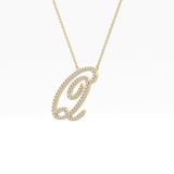 0.187 TCW Round Lab Grown Diamond Q Initial Necklace