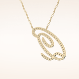 0.187 TCW Round Cut Moissanite Q Initial Pendant Necklace