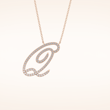 0.187 TCW Round Cut Moissanite Q Initial Pendant Necklace