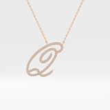 0.187 TCW Round Lab Grown Diamond Q Initial Necklace