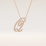 0.187 TCW Round Cut Moissanite Q Initial Pendant Necklace