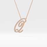 0.187 TCW Round Lab Grown Diamond Q Initial Necklace