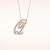 0.187 TCW Round Cut Moissanite Q Initial Pendant Necklace