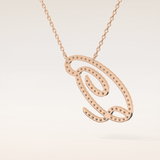 0.187 TCW Round Cut Moissanite Q Initial Pendant Necklace