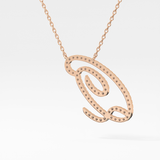 0.187 TCW Round Lab Grown Diamond Q Initial Necklace