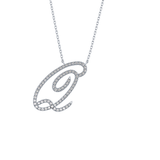 0.187 TCW Round Lab Grown Diamond Q Initial Necklace
