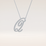 0.187 TCW Round Cut Moissanite Q Initial Pendant Necklace