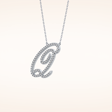 0.187 TCW Round Cut Moissanite Q Initial Pendant Necklace