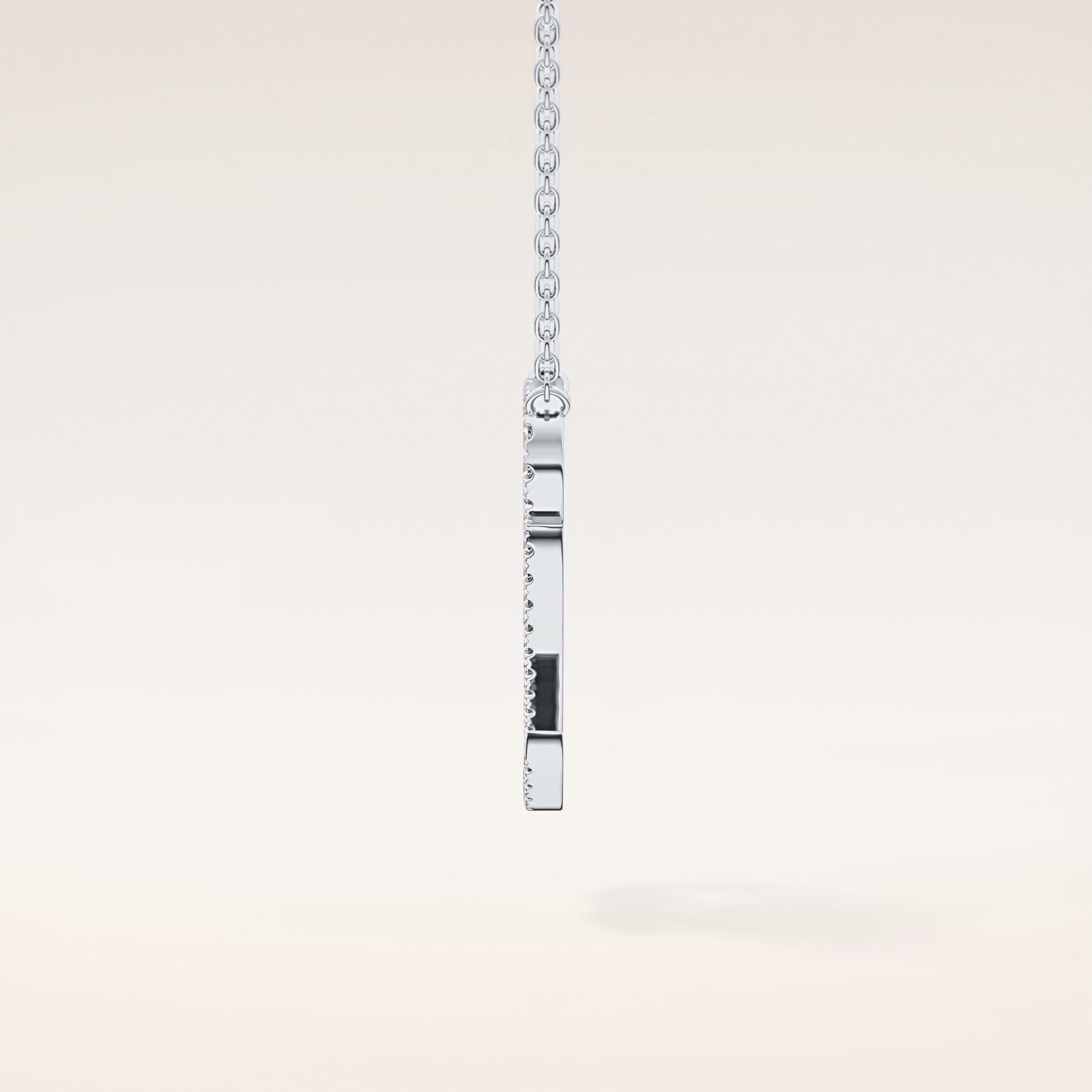 0.187 TCW Round Cut Moissanite Q Initial Pendant Necklace