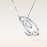 0.187 TCW Round Cut Moissanite Q Initial Pendant Necklace
