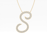 0.585 TCW Round Lab Grown Diamond S Initial Necklace