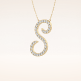 0.585 TCW Round Cut Moissanite S Initial Pendant Necklace