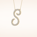 0.585 TCW Round Cut Moissanite S Initial Pendant Necklace